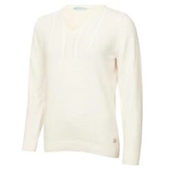 Ladies Gigi Superwool V-Neck Sweater Winter White