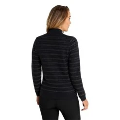 Ladies Ginny Lined Cardigan Black - Silver -Women's Golf Fashion - Green Lamb P AG21897GREENLAMBCARDIGANBLACKSILVERLADIES 3 L