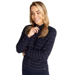 Ladies Ginny Lined Cardigan Navy - Silver -Women's Golf Fashion - Green Lamb P AG21897GREENLAMBCARDIGANNAVYSILVERLADIES 4 L