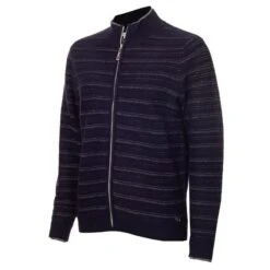Ladies Ginny Lined Cardigan Navy - Silver