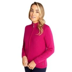Ladies Gene Lined Cardigan Cerise -Women's Golf Fashion - Green Lamb P AG21898GREENLAMBCARDIGANCERISELADIES 4 L