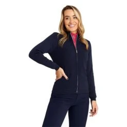 Ladies Gene Lined Cardigan Navy -Women's Golf Fashion - Green Lamb P AG21898GREENLAMBCARDIGANNAVYLADIES 5 L