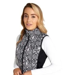 Ladies Giselle Quilted Gilet Snakeskin Black -Women's Golf Fashion - Green Lamb P AG21899GREENLAMBGILETSNAKESKINBLACKLADIES 5 L