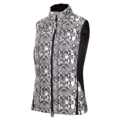 Ladies Giselle Quilted Gilet Snakeskin Black