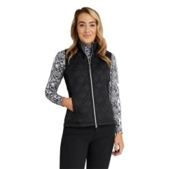 Ladies Gerry Quilted Gilet Black 8 Ladies Gerry Quilted Gilet Black -Women's Golf Fashion - Green Lamb P AG21900GREENLAMBGILETBLACKLADIES 2 L
