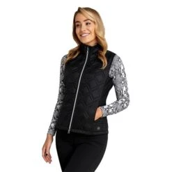 Ladies Gerry Quilted Gilet Black 10 Ladies Gerry Quilted Gilet Black -Women's Golf Fashion - Green Lamb P AG21900GREENLAMBGILETBLACKLADIES 4 L