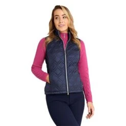 Ladies Gerry Quilted Gilet Navy -Women's Golf Fashion - Green Lamb P AG21900GREENLAMBGILETNAVYLADIES 2 L