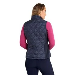 Ladies Gerry Quilted Gilet Navy -Women's Golf Fashion - Green Lamb P AG21900GREENLAMBGILETNAVYLADIES 3 L