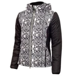 Ladies Giselle Quilted Jacket Snakeskin Black
