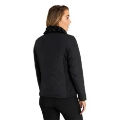 Ladies Georgia Padded Jacket Black -Women's Golf Fashion - Green Lamb P AG21902GREENLAMBJACKETBLACKLADIES 2 L