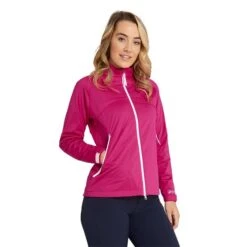 Ladies Gala Waterproof Jacket Cerise -Women's Golf Fashion - Green Lamb P AG21903GREENLAMBJACKETCERISELADIES 3 L