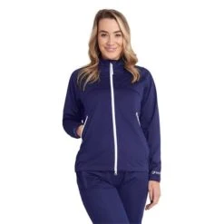 Ladies Gala Waterproof Jacket Navy -Women's Golf Fashion - Green Lamb P AG21903GREENLAMBJACKETNAVYLADIES 1 L