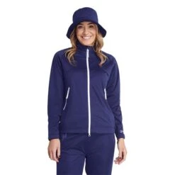 Ladies Gala Waterproof Jacket Navy -Women's Golf Fashion - Green Lamb P AG21903GREENLAMBJACKETNAVYLADIES 3 L