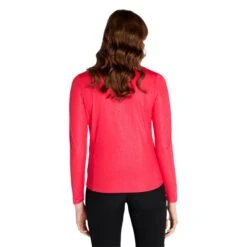 Ladies Kennedy Snakeskin Zip Neck Top Deep Pink -Women's Golf Fashion - Green Lamb P AG22942GREENLAMBTOPDEEPPINKLADIES 3 L