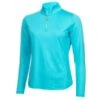 Ladies Kennedy Snakeskin Zip Neck Top Scuba Blue