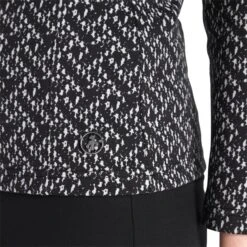 Ladies Kenza Zip Neck Jacquard Top Black -Women's Golf Fashion - Green Lamb P AG22943GREENLAMBTOPBLACKLADIES 5 L