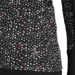 Ladies Khloe Printed Zip Neck Top Petal Black -Women's Golf Fashion - Green Lamb P AG22944GREENLAMBTOPPETALBLACKLADIES 5 L