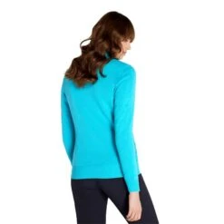 Ladies Kristian Lined Zip Neck Sweater Scuba Blue -Women's Golf Fashion - Green Lamb P AG22946GREENLAMBSWEATERSCUBABLUELADIES 3 L