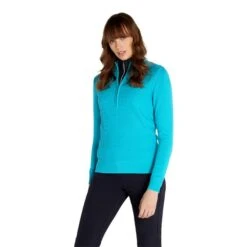 Ladies Kristian Lined Zip Neck Sweater Scuba Blue -Women's Golf Fashion - Green Lamb P AG22946GREENLAMBSWEATERSCUBABLUELADIES 4 L