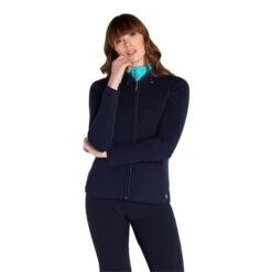 Ladies Kimberely Full Zip Hybrid Hoodie Navy -Women's Golf Fashion - Green Lamb P AG22947GREENLAMBHOODIENAVYLADIES 2 L