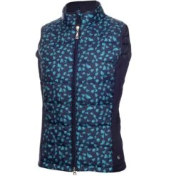 Ladies Maggie Padded Printed Gilet Flake Navy