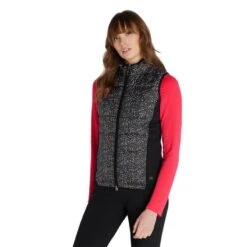 Ladies Maggie Padded Printed Gilet Petal Black -Women's Golf Fashion - Green Lamb P AG22950GREENLAMBGILETPETALBLACKLADIES 2 L