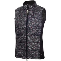 Ladies Maggie Padded Printed Gilet Petal Black