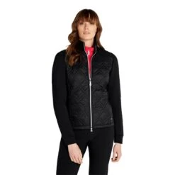 Ladies Gerry Quilted Jacket Black -Women's Golf Fashion - Green Lamb P AG22951GREENLAMBJACKETBLACKLADIES 2 L