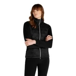 Ladies Gerry Quilted Jacket Black -Women's Golf Fashion - Green Lamb P AG22951GREENLAMBJACKETBLACKLADIES 4 L