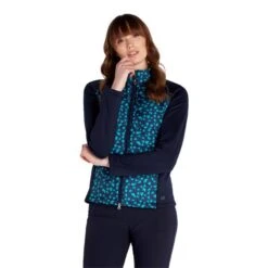 Ladies Maggie Padded Printed Jacket Flake Navy -Women's Golf Fashion - Green Lamb P AG22952GREENLAMBJACKETFLAKENAVYLADIES 2 L