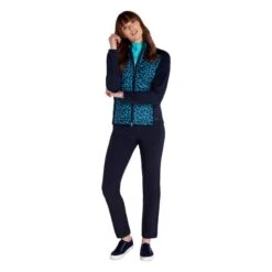 Ladies Maggie Padded Printed Jacket Flake Navy -Women's Golf Fashion - Green Lamb P AG22952GREENLAMBJACKETFLAKENAVYLADIES 5 L