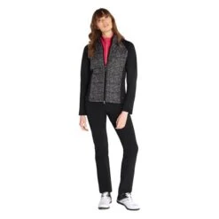 Ladies Maggie Padded Printed Jacket Petal Black -Women's Golf Fashion - Green Lamb P AG22952GREENLAMBJACKETPETALBLACKLADIES 5 L