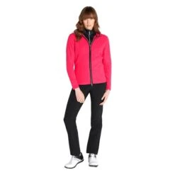 Ladies Megan Fleece Hooded Jacket Deep Pink -Women's Golf Fashion - Green Lamb P AG22953GREENLAMBJACKETDEEPPINKLADIES 5 L