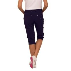 Ladies Tasha Pedal Pushers Black -Women's Golf Fashion - Green Lamb P SG14301GREENLAMBPEDALBLACKLADIES 2 L