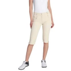 Ladies Tasha Pedal Pushers Stone 8 Ladies Tasha Pedal Pushers Stone -Women's Golf Fashion - Green Lamb P SG14301GREENLAMBPEDALSTONELADIES L