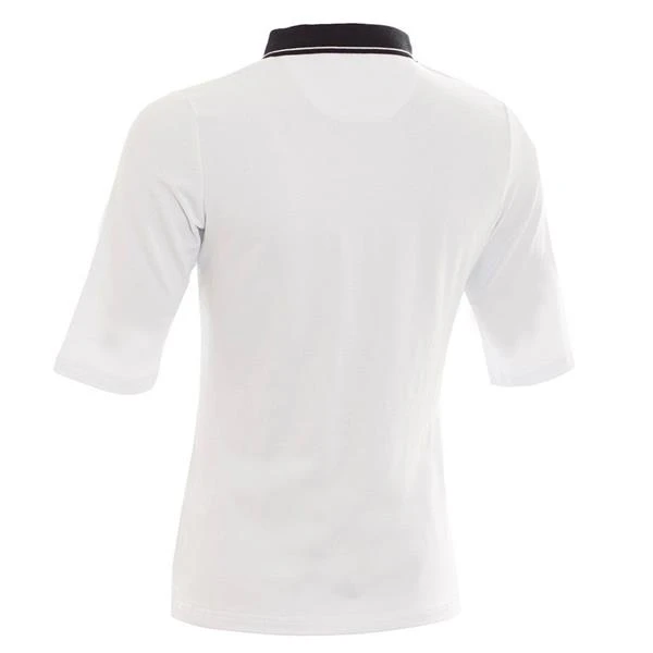 Ladies Pat Jersey Club ½ Sleeve Polo Shirt White - Black 2 Ladies Pat Jersey Club ½ Sleeve Polo Shirt White - Black - Image 2