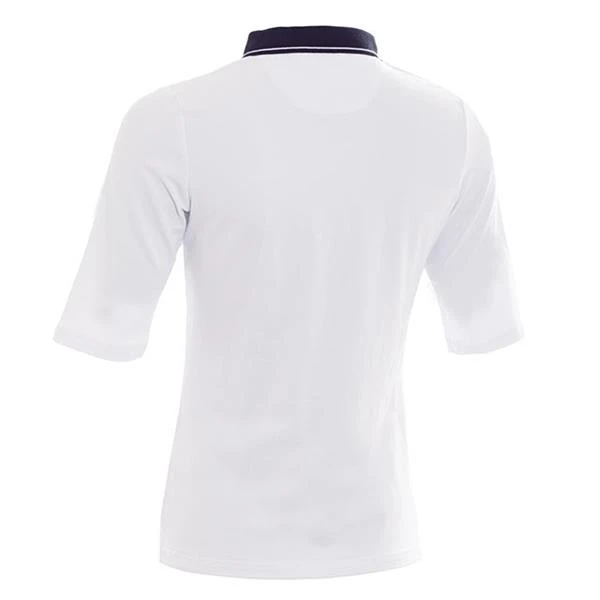 Ladies Pat Jersey Club ½ Sleeve Polo Shirt White - Navy 2 Ladies Pat Jersey Club ½ Sleeve Polo Shirt White - Navy - Image 2