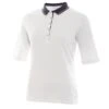 Ladies Pat Jersey Club ½ Sleeve Polo Shirt White - Navy