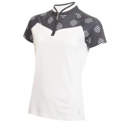 Edita Raglan Sleeve Polo White - Navy