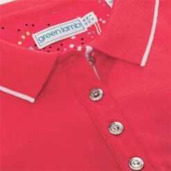 Ladies Ella Club Polo Shirt Strawberry -Women's Golf Fashion - Green Lamb P SG21860GREENLAMBSHIRTSTRAWBERRYLADIES 2 L