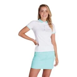 Ladies Ella Club Polo Shirt White - Opal -Women's Golf Fashion - Green Lamb P SG21860GREENLAMBSHIRTWHITEOPALLADIES 5 L