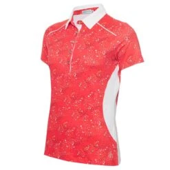 Ladies Ember Printed Panels Polo Shirt Diamonds