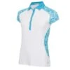Ladies Ember Printed Panels Polo Shirt White - Botanical