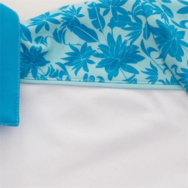 Ladies Ember Printed Panels Polo Shirt White - Botanical 4 Ladies Ember Printed Panels Polo Shirt White - Botanical - Image 4