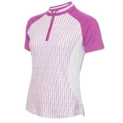 Emily Raglan Sleeve Print Polo Shirt Hexagon