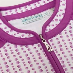 Emily Raglan Sleeve Print Polo Shirt Hexagon -Women's Golf Fashion - Green Lamb P SG21864GREENLAMBSHIRTHEXAGONLADIES 6 L