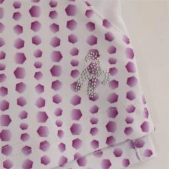 Emily Raglan Sleeve Print Polo Shirt Hexagon -Women's Golf Fashion - Green Lamb P SG21864GREENLAMBSHIRTHEXAGONLADIES 8 L