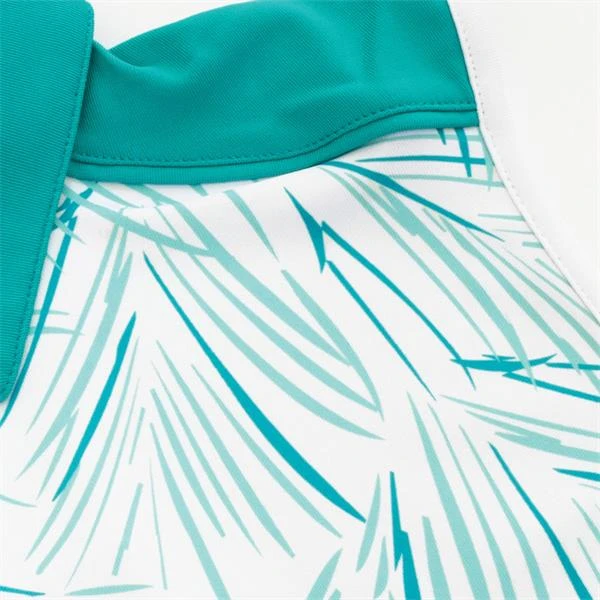 Ladies Enid Print Sleeveless Polo Shirt Palm - White 5 Ladies Enid Print Sleeveless Polo Shirt Palm - White - Image 5