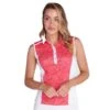 Ladies Erica Sleeveless Print Panels Polo Shirt Diamonds