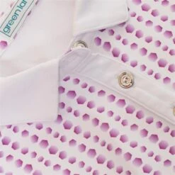 Ladies Erica Sleeveless Print Panels Polo Shirt Hexagon -Women's Golf Fashion - Green Lamb P SG21867GREENLAMBSHIRTHEXAGONLADIES 8 L